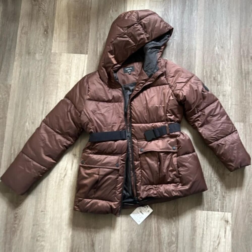 We are Tala Brown Zero Belted Puffer